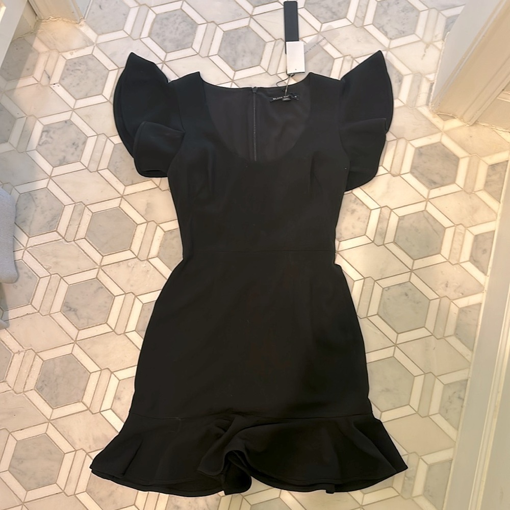 Black halo mini dress